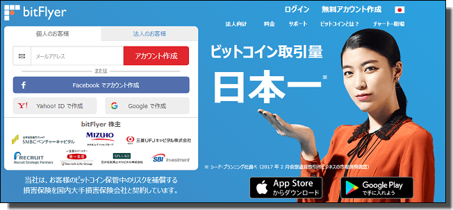 f:id:hanyao:20170813222659p:plain ビットコインのbitFlyer