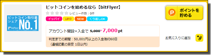 f:id:hanyao:20170830220238p:plain ハピタス独占のビットコイン