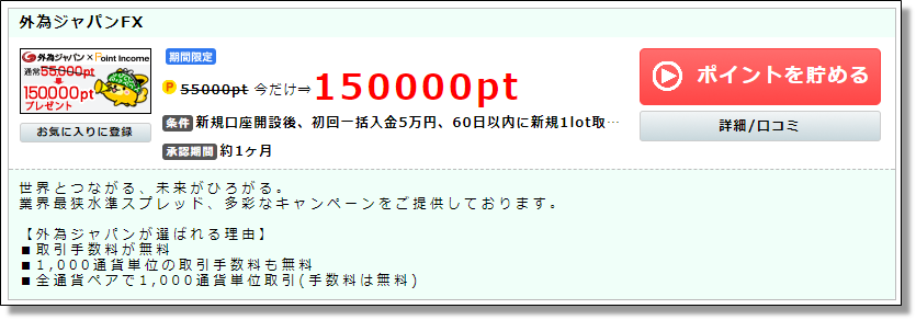 外為ジャパンの詳細条件