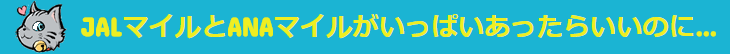 JALマイルとANAマイルがいっぱいあったらいいのに…