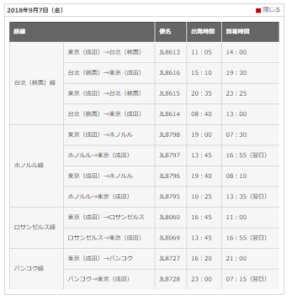 JAL国際線9月7日振替便