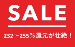 陸マイラ―祭りで255％還元