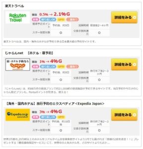 Gポイントのホテル宿泊予約サービス