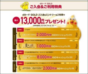 dカードGOLDの入会キャンペーン