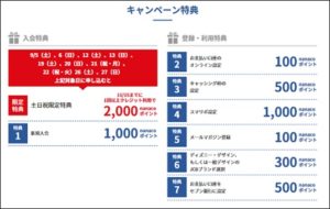 キャンペーン特典