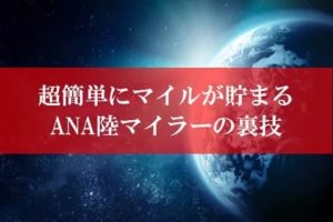 ANA陸マイラーの裏技祭り